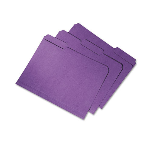 Abilityone 7530015664133 7530015664133 SKILCRAFT Recycled File Folders, 1/3-Cut 2-Ply Tabs: Assorted, Letter Size, 0.75" Expansion, Purple, 100/Box