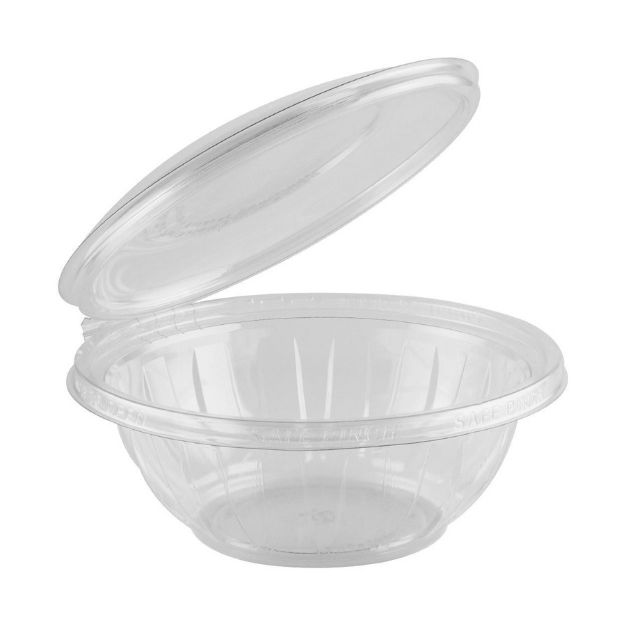 Anchor Packaging 4517023 / TE7024D Round Hinged Container w/Dome Lid 7" Clear 24 oz Safe Pinch Closure 150/CS