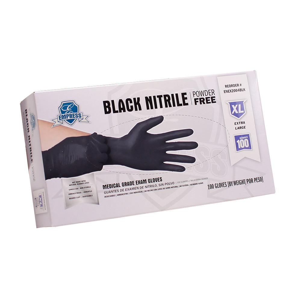 Empress ENEX2004BLK Exam Grade Nitrile Glove Black Powder Free X-Large 1000/CS