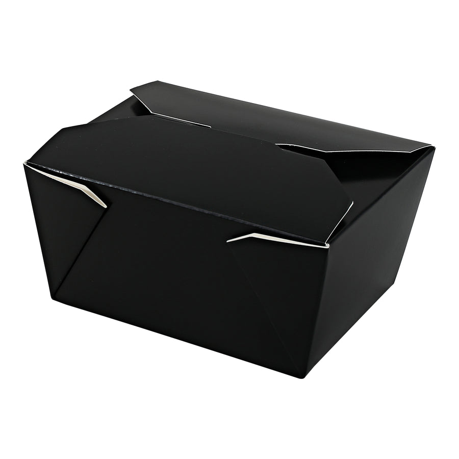 Empress EMPFDBX1-B #1 Folded Takeout Box Black 4.875" x 3.5" x 2.5" 450/CS