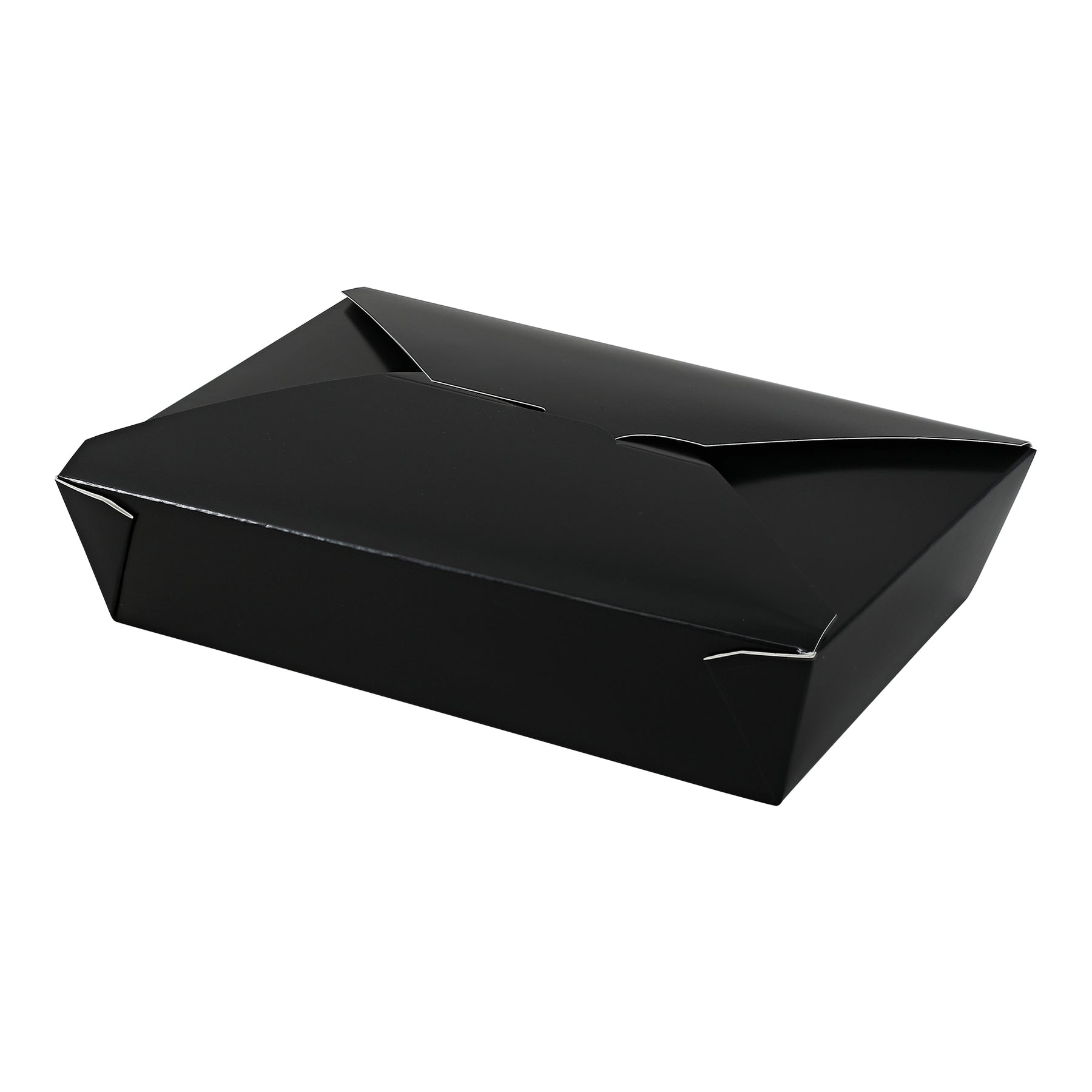 Empress EMPFDBX2-B #2 Folded Takeout Box Black 7.75" x 5.5" x 1.875" 200/CS