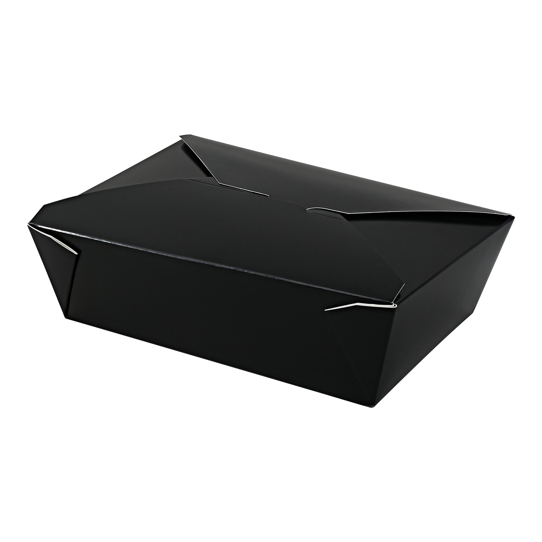 Empress EMPFDBX3-B #3 Folded Takeout Box Black 7.75" x 5.5" x 2.5" 200/CS