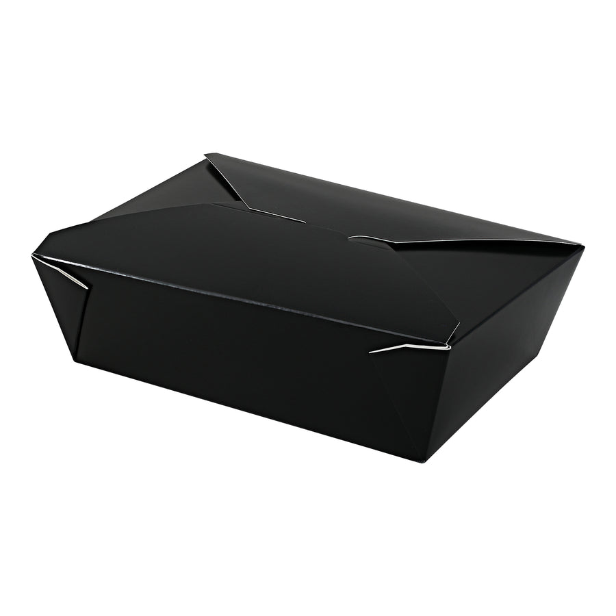 Empress EMPFDBX3-B #3 Folded Takeout Box Black 7.75" x 5.5" x 2.5" 200/CS