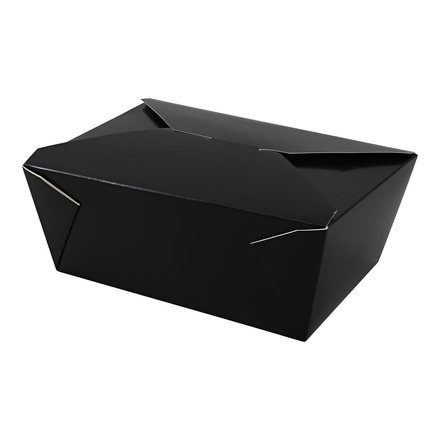 Empress EMPFDBX4-B #4 Folded Takeout Box Black 7.75" x 5.5" x 3.5" 160/CS