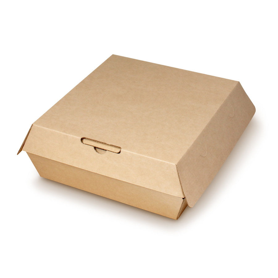 Bagcraft NFN-E883RQVF EcoCraft Eco-Flute ToGo! Container Natural 8" X 8" X 3.1" PFAS Free 110/CS