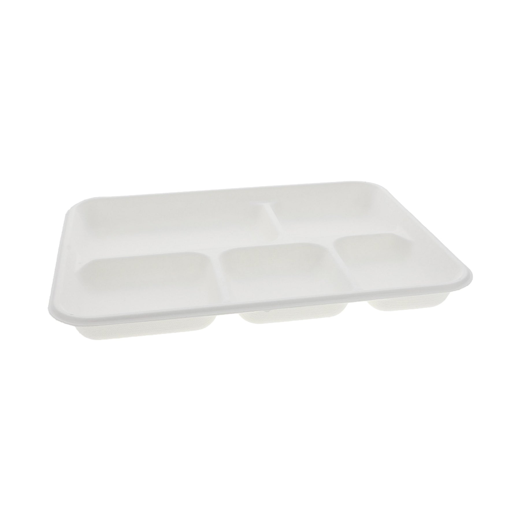 Pactiv MC58000SBB Compostable Molded Fiber Tray 5-Comp White 10x8x1 PFAS Free 240/CS