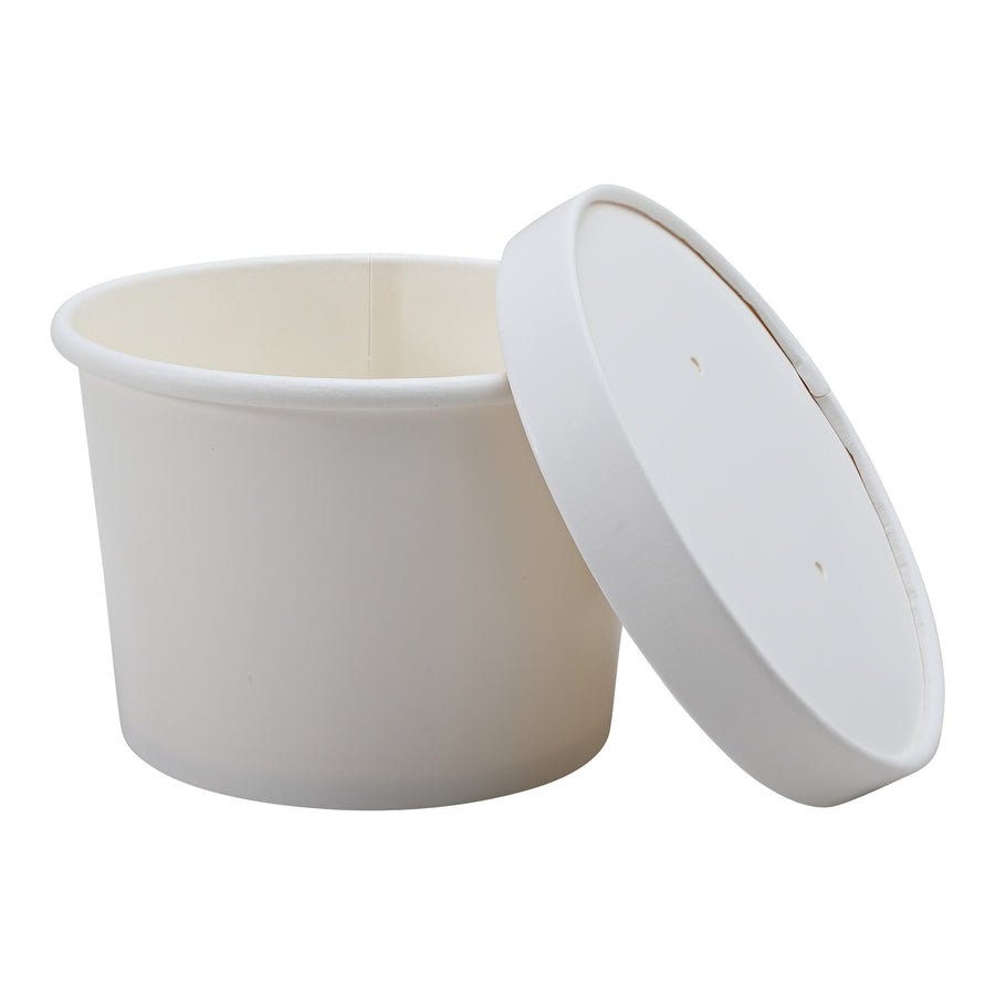 Empress EFC-12-COMBO Paper Food / Soup Container w/ Lid 12 oz White Combo 250/CS