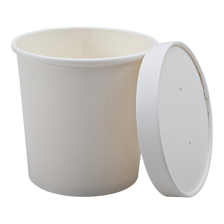 Empress EFC-16-COMBO Paper Food / Soup Container w/ Lid 16 oz White Combo 250/CS