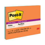 Post-IT Notes Super Sticky 6845-SSP Meeting Notes in Energy Boost Collection Colors, 8" x 6", 45 Sheets/Pad, 4 Pads/Pack 2