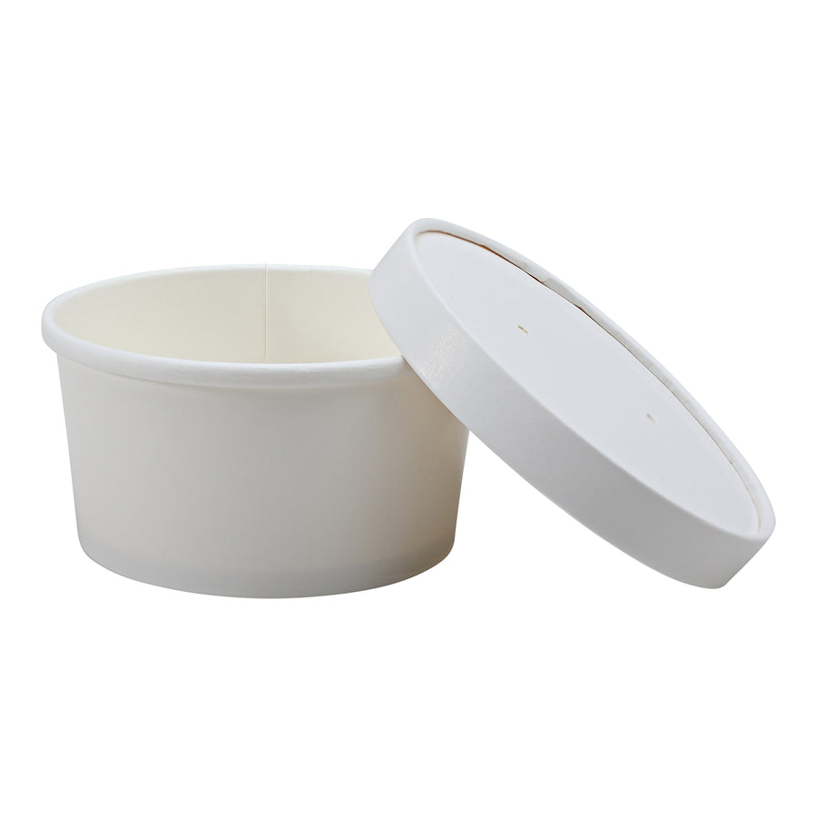 Empress EFC-8-COMBO Paper Food / Soup Container w/ Lid 8 oz White Combo 250/CS