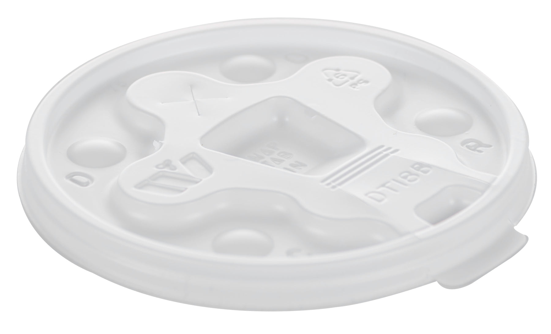 Wincup 222065 DT18B Lid Tear Back Drink Thru Vio 12 - 24 oz , White 1000/CS