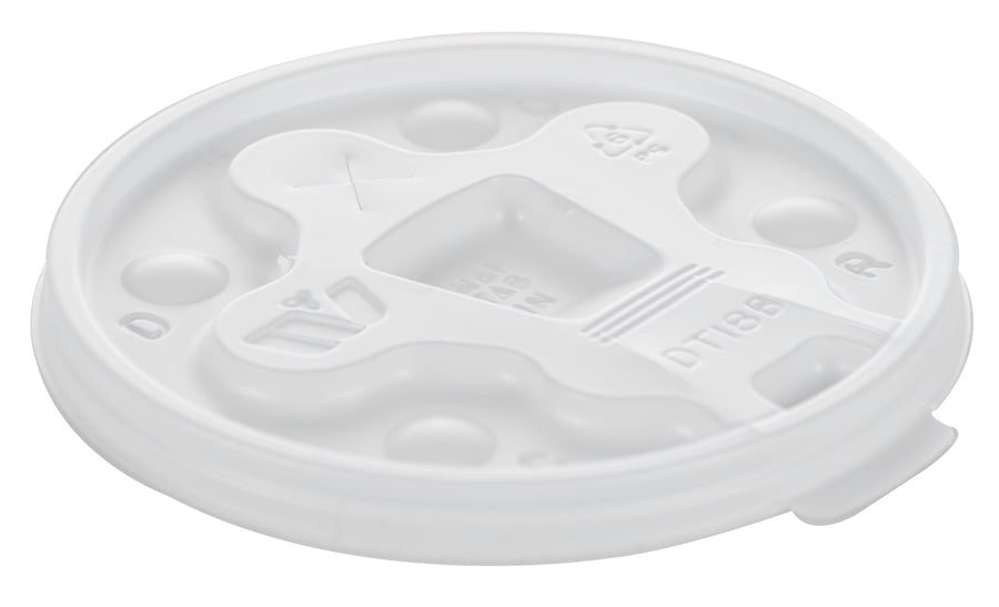 Wincup 222065 DT18B Lid Tear Back Drink Thru Vio 12 - 24 oz , White 1000/CS