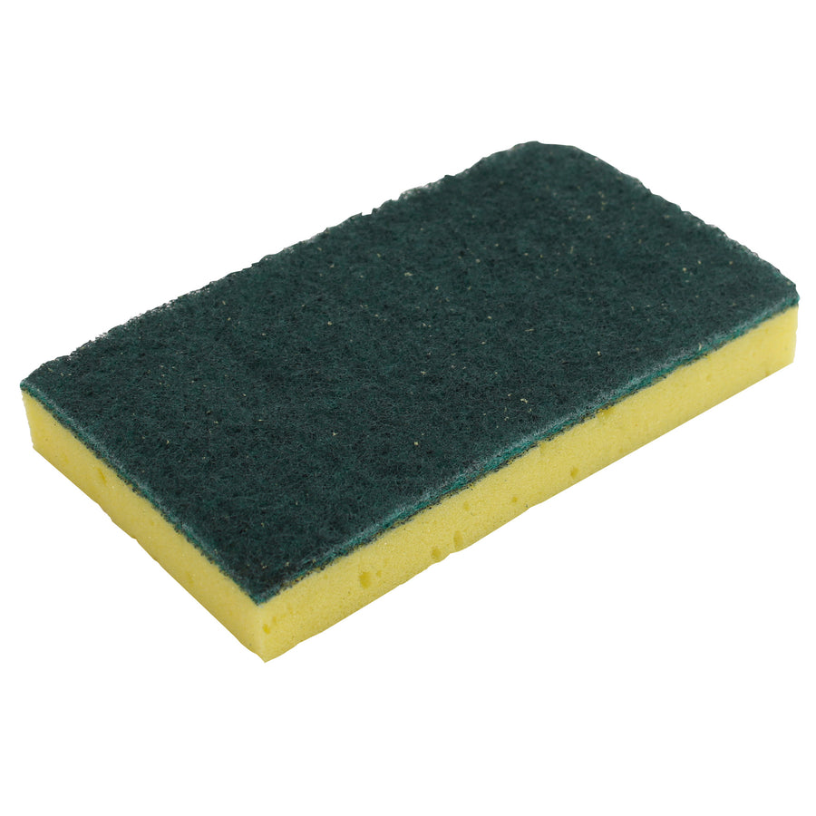 Performance Plus PUGRE74 Polyurethane Scrubber Sponge 6" x 3-3/8" x 3/4" , Green / Yellow 20/CS