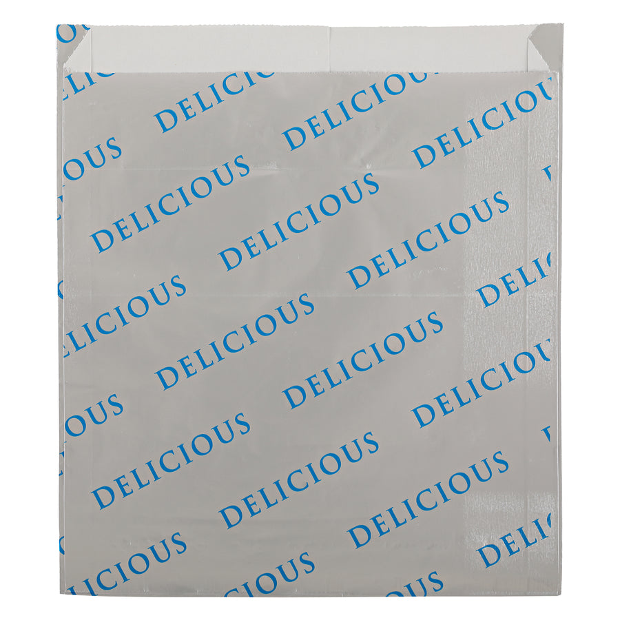 Empress EMFB600765D Foil/Paper Bag, 6.5 mic "Delicious" Print 6"x0.75"x6.5" 1000/CS