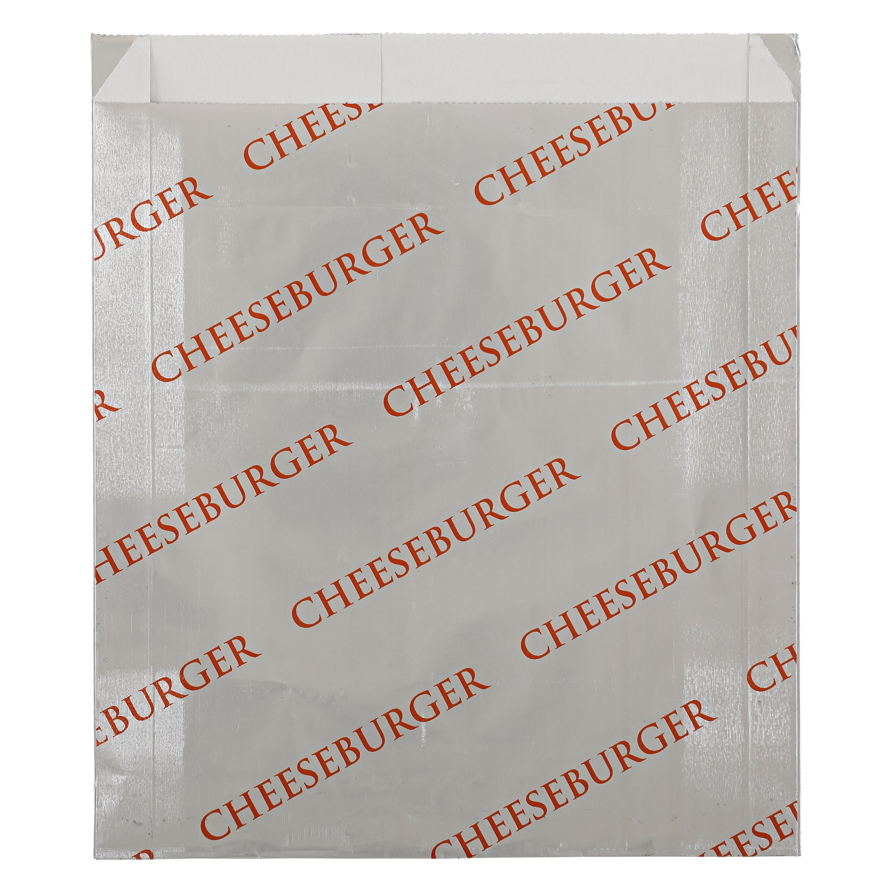 Empress EMFB600765C Foil/Paper Bag, 6.5 mic "Cheeseburger" Print 6"x0.75"x6.5" 1000/CS