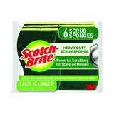 Scotch-Brite 426 Heavy-Duty Scrub Sponge, 4.5 X 2.7, 0.6" Thick, Yellow/green, 6/pack 2