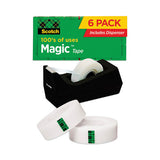 Scotch 810K6C38 Magic Tape Desktop Dispenser Value Pack, 1" Core, 0.75" X 83.33 Ft, Clear, 6/pack 2