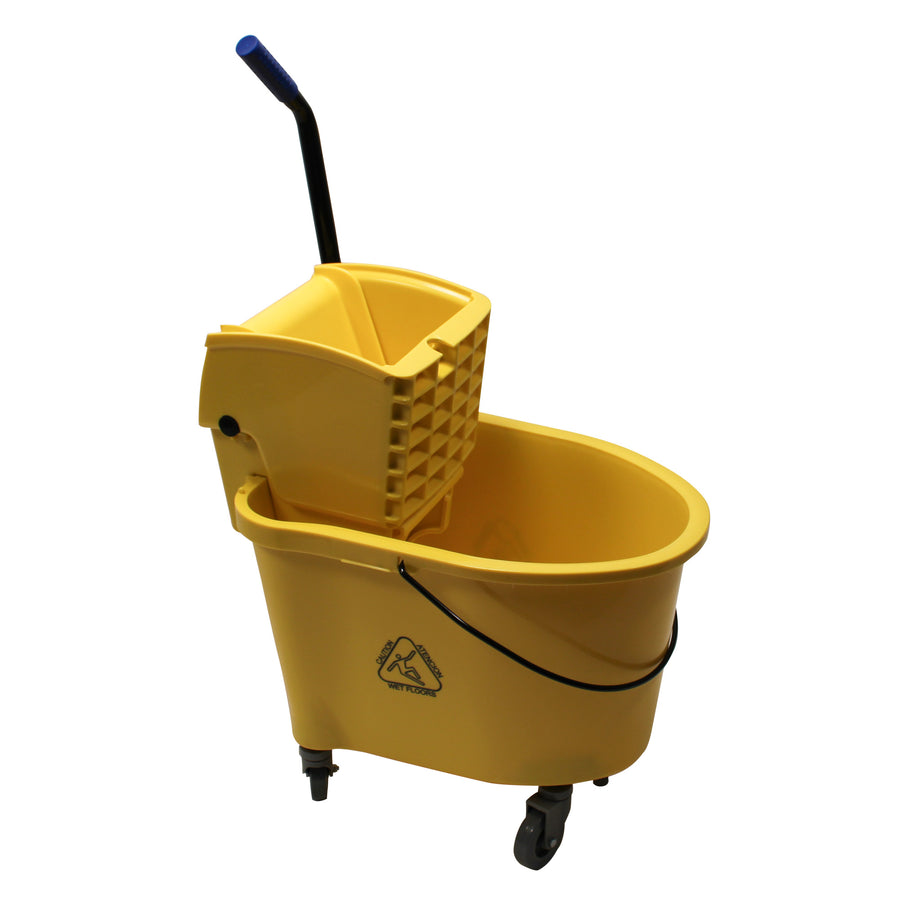 Performance Plus PPSPWMB-Y Side & Press Wringer & Mop Bucket 36qt Yellow Combo 45 Degree Bend