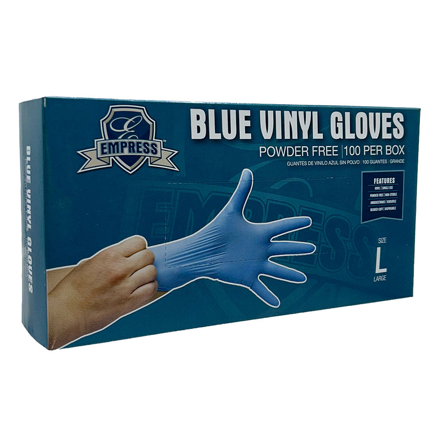 Empress EVPFL7003BLU Vinyl Glove Powder Free Large , Blue 1000/CS