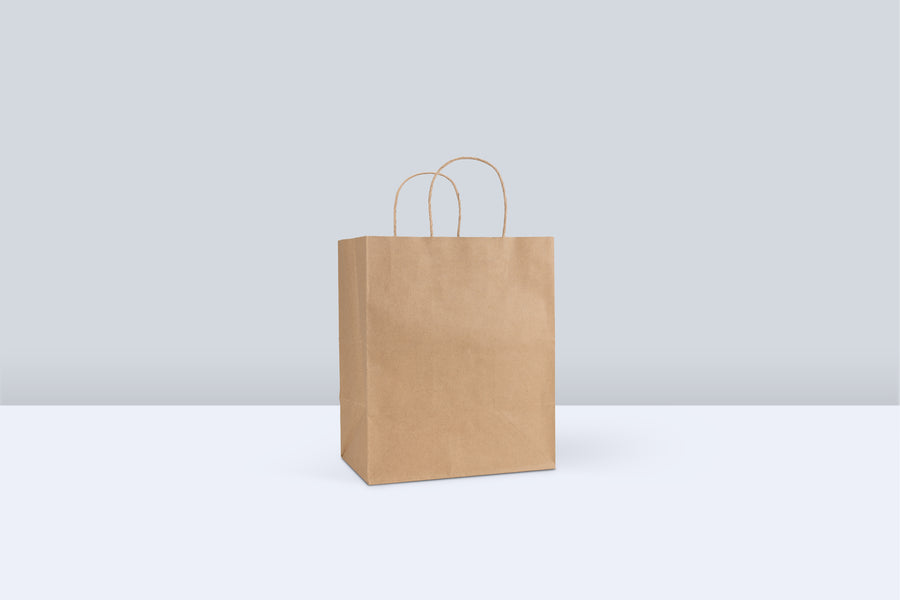 IBS KRFTW10712 Reddi-2-Go Twist Handle Paper Bag 10" x 6.75" x 12" , Kraft , 60# 250/CS