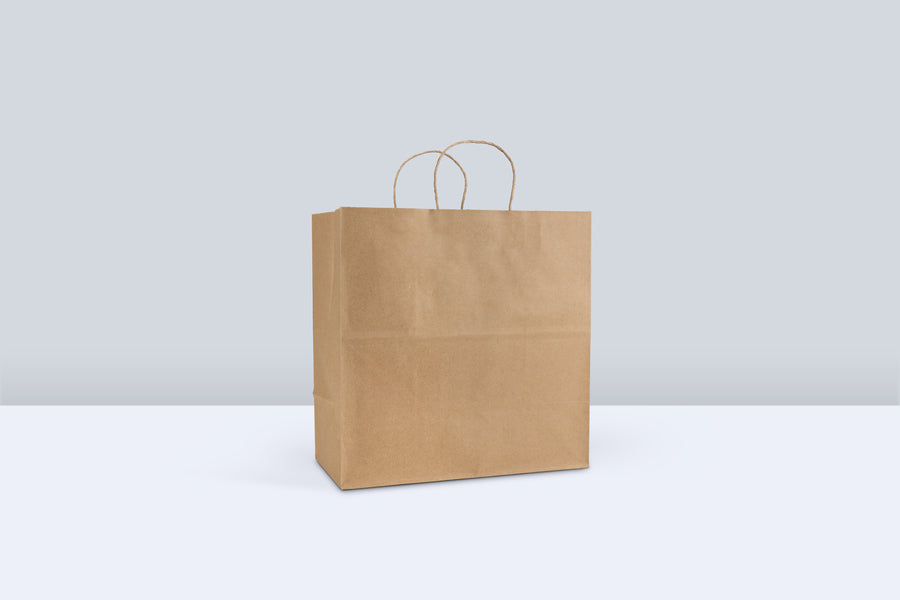 IBS KRFTW13713 Reddi-2-Go Twist Handle Paper Bag 13" x 7" x 13" , Kraft , 65# 250/CS