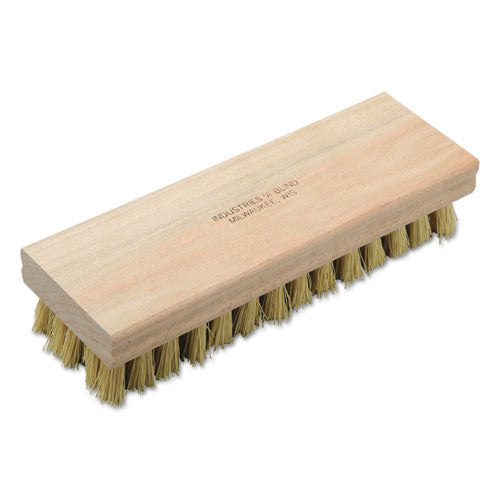 Abilityone 7920-00-240-7174 7920002407174, SKILCRAFT Hand Scrub Brush, White or Gold Polypropylene Bristles, 8" Brush, 8" Tan Hardwood Handle