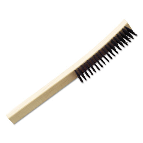Abilityone 7920002915815 7920002915815, SKILCRAFT Wire Deburring Brush, Black Carbon Steel Bristles, 6.75" Brush, 13.5" Tan Plastic Handle