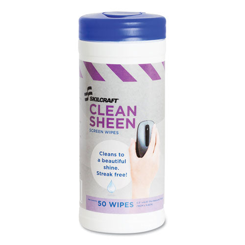 Abilityone 7930014541138 7930014541138, Skilcraft, Computer Screen Wet Wipes, 5 X 7, White, 50 Wipe/dispenser, 12/box