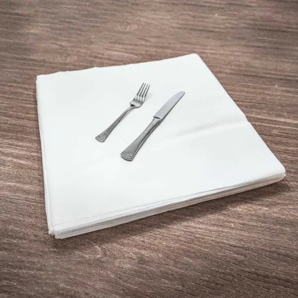 Morcon 400VN 15.75" x 15.75" Valay Dinner Napkin Airlaid, White, 1-Ply, Flat Pack 1000/CS