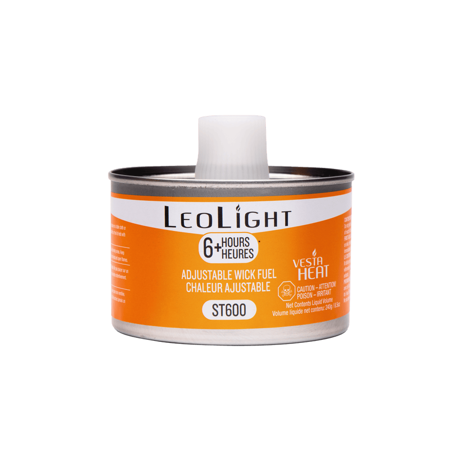 Leolight ST600 LeoLight 6 Hour Vesta Heat Orange Stem Top Wick Chafing Fuel 24/CS