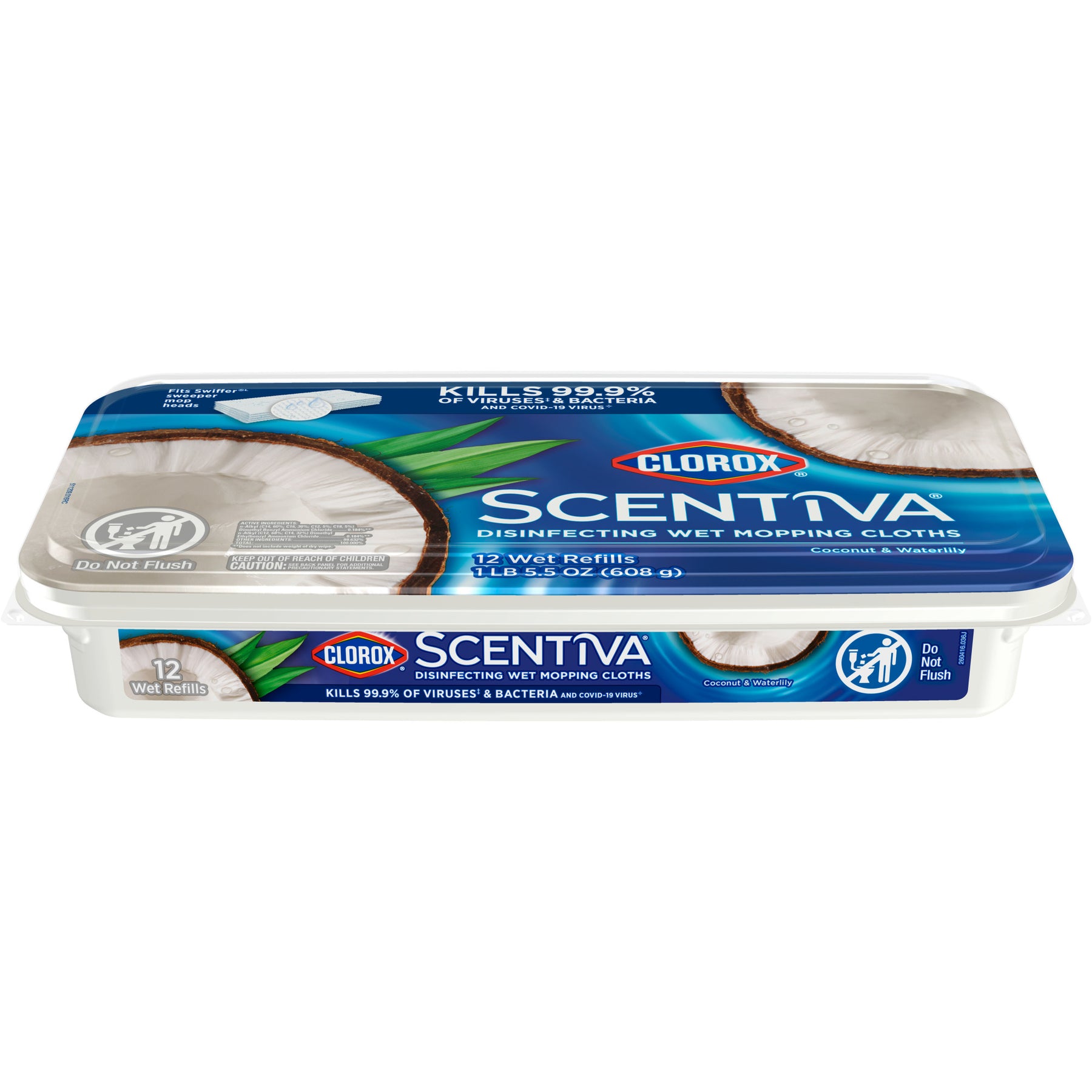 Clorox 32233 Scentiva Disinfecting Wet Mop Cloth Coconut & Waterlily 72/CS