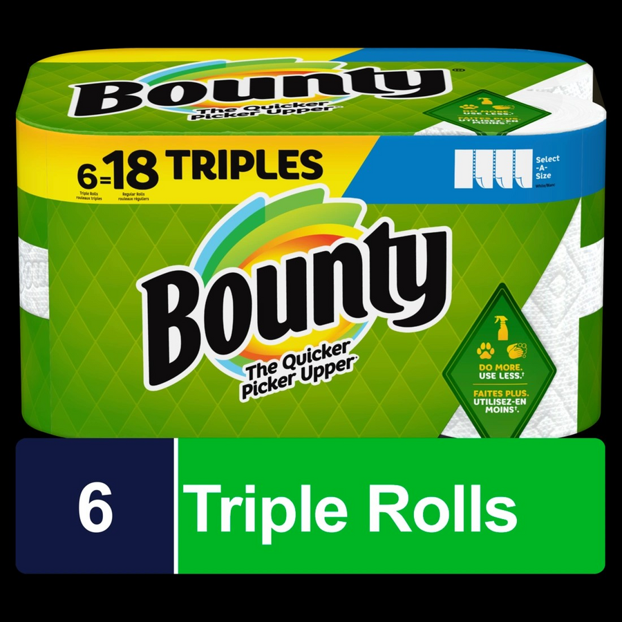 P&g Professional 15703 Bounty Select-A-Size Paper Towels White, 6 Mega Rolls