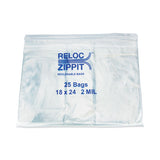 Bagco MGP MGZ2P1824 Zippit Resealable Bags, 2 mil, 18 x 24, Clear, 25 Bags/Pack, 10 Packs/Carton 2