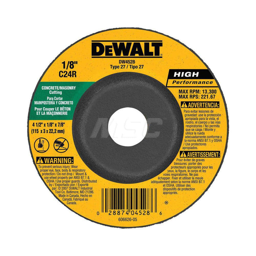 4-1/2x1/8x7/8 MAS Wheel, 25/Pack