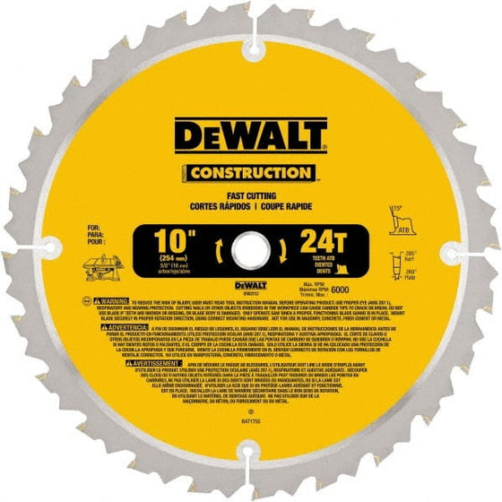 10" 24T Table Saw Blade, 5/Pack