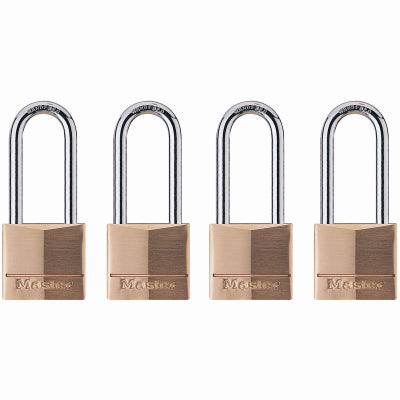 4PK 1-9/16" BRS Padlock