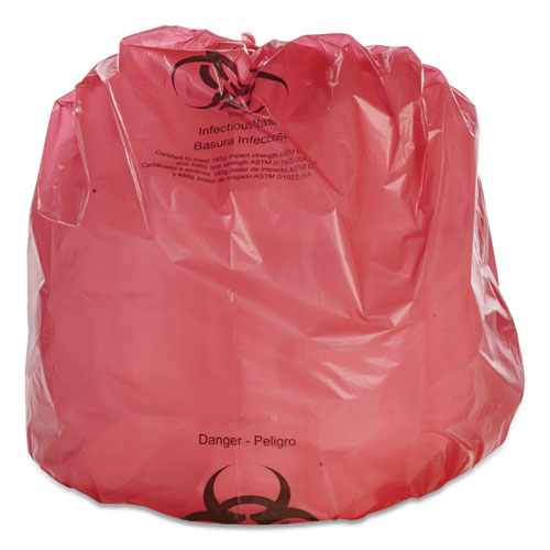 Abilityone 8105015173664 8105015173664, Skilcraft Biohazard And Healthcare Can Liners, 55 Gal, 3 Mil, 37" X 50", Red, 37/box