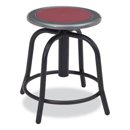 NPS 681810 6800 Series Height Adjustable Metal Seat Stool, Supports Up to 300 lb, 18" to 24" Seat Height, Burgundy Seat, Black Base