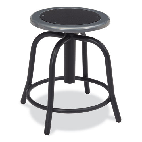 NPS 681010 6800 Series Height Adjustable Metal Seat Swivel Stool, Supports Up to 300 lb, 18" to 24" Seat Height, Black Seat/Base