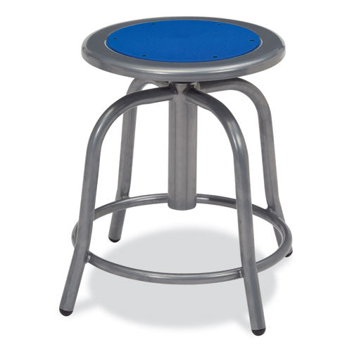 NPS 682502 6800 Series Height Adjustable Metal Seat Stool, Supports Up to 300 lb, 18" to 24" Seat Height, Persian Blue Seat/Gray Base