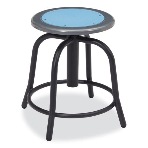 NPS 680510 6800 Series Height Adjustable Metal Seat Stool, Supports Up to 300 lb, 18" to 24" Seat Height, Blueberry Seat/Black Base