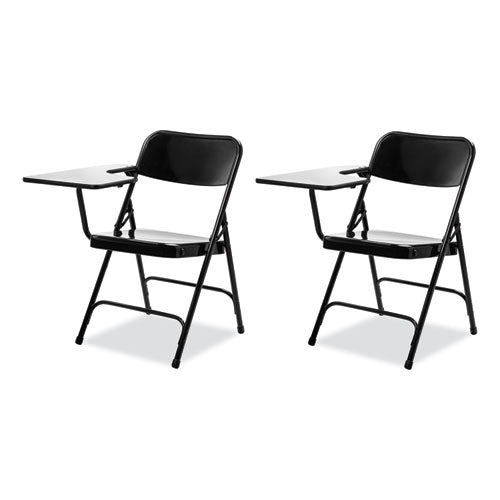 NPS 5210R 5200 Series Right-Side Tablet-Arm Folding Chair, Supports 480 lb, 17.25" Seat Height, Black, 2/Carton