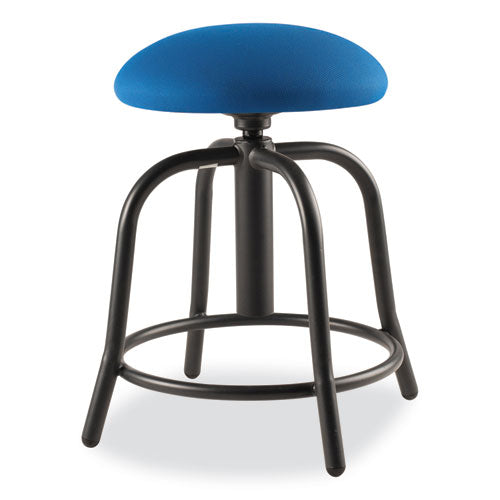 NPS 6825S10 6800 Series Height Adjustable Fabric Padded Seat Stool, Support 300 lb, 18" to 25" Seat Height, Cobalt Blue Seat/Black Base