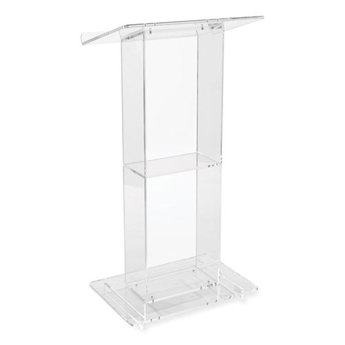 Oklahoma Sound 401S Clear Acrylic Lectern with Shelf, 24 x 15 x 46, Clear