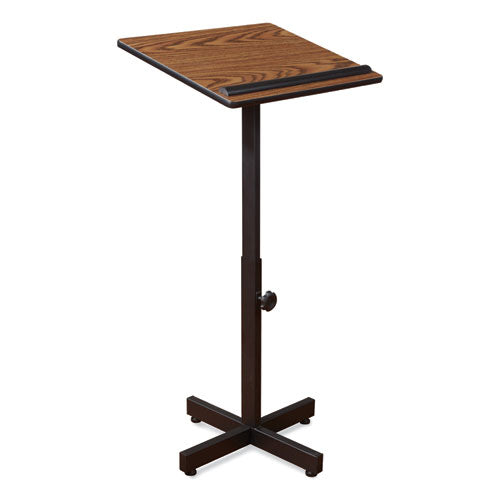 Oklahoma Sound 70MO Portable Presentation Lectern Stand, 20 x 18.25 x 44, Medium Oak