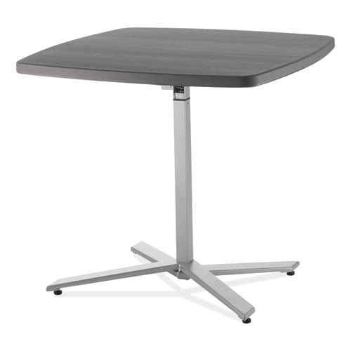 NPS CTT3042 Cafe Time Adjustable-Height Table, Square, 36w x 36d x 30 to 42h, Charcoal Slate