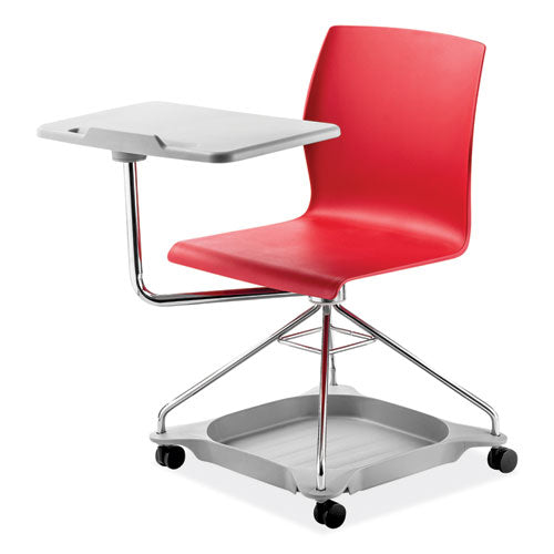 NPS COGO40 CoGo Mobile Tablet Chair, Supports Up to 440 lb, 18.75" Seat Height, Red Seat, Red Back, Chrome Frame