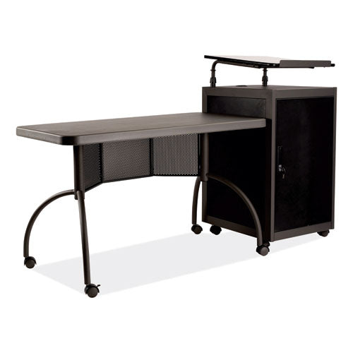 Oklahoma Sound TWP Teacher's WorkPod Desk and Lectern Kit, 68" x 24" x 41", Charcoal Gray