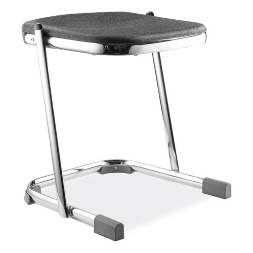 NPS 6618 6600 Series Elephant Z-Stool, Backless, Supports Up to 500lb, 18" Seat Height, Black Seat, Chrome Frame