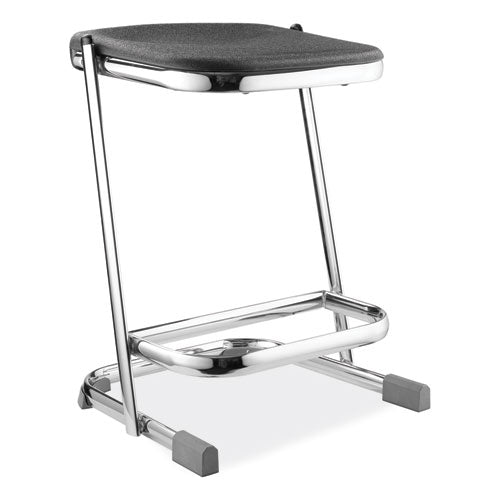 NPS 6622 6600 Series Elephant Z-Stool, Backless, Supports Up to 500 lb, 22" Seat Height, Black Seat, Chrome Frame